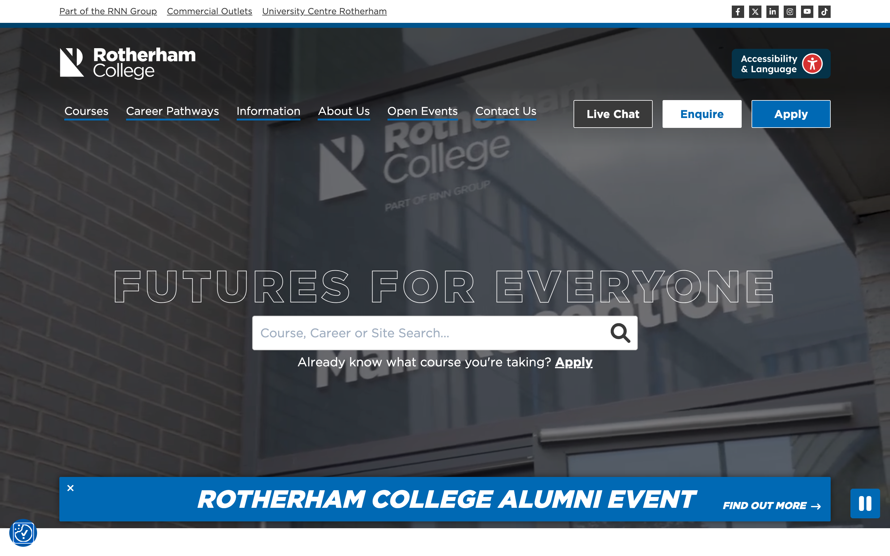 After — the rebuilt, mobile-first site, built around finding a course
